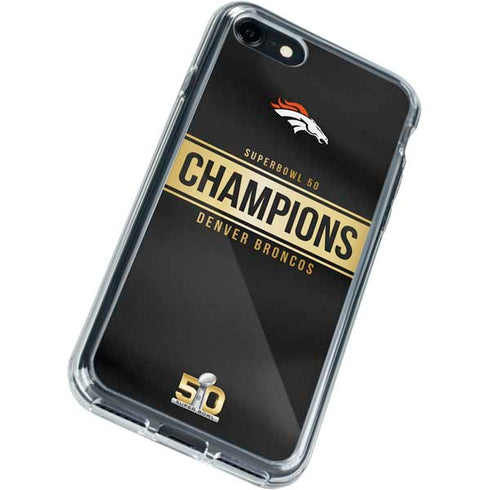 NFL Denver Broncos Super Bowl 50 Champions Black iPhone SE (2nd & 3rd Gen) Clear Case