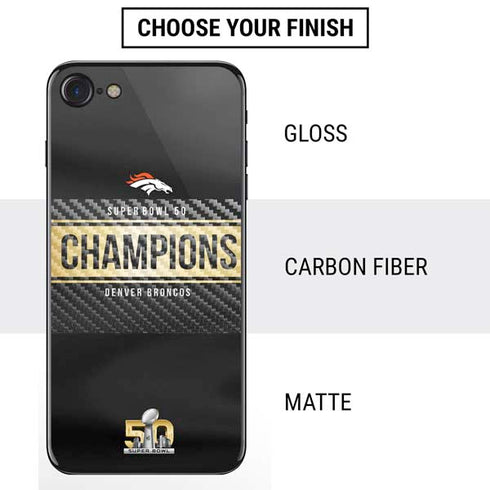NFL Denver Broncos Super Bowl 50 Champions Black iPhone SE (2nd & 3rd Gen) Skin
