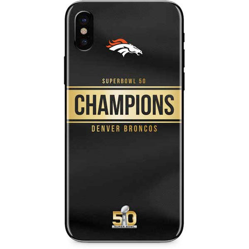 NFL Denver Broncos Super Bowl 50 Champions Black iPhone X Skin