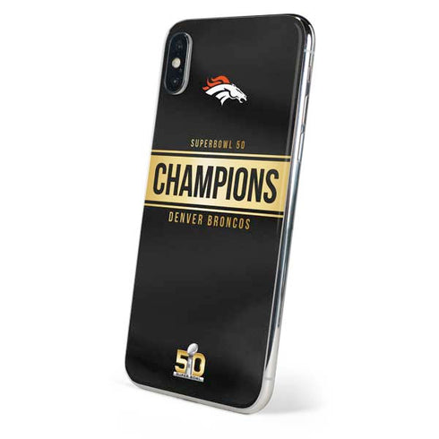 NFL Denver Broncos Super Bowl 50 Champions Black iPhone X Skin