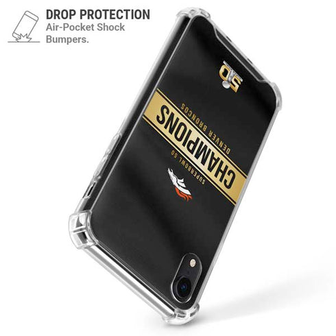 NFL Denver Broncos Super Bowl 50 Champions Black iPhone XR Clear Case