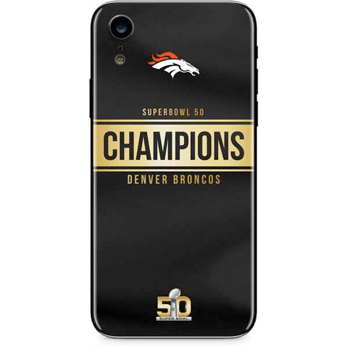 NFL Denver Broncos Super Bowl 50 Champions Black iPhone XR Skin
