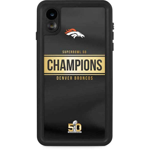 NFL Denver Broncos Super Bowl 50 Champions Black iPhone XR Waterproof Case