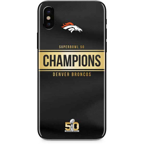 NFL Denver Broncos Super Bowl 50 Champions Black iPhone XS Skin