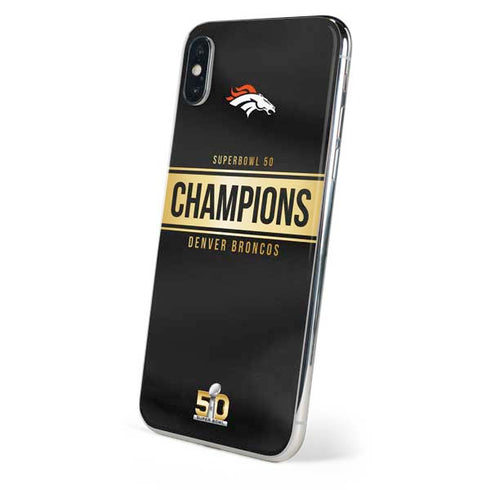 NFL Denver Broncos Super Bowl 50 Champions Black iPhone XS Skin