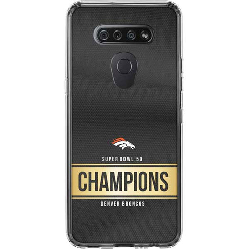 NFL Denver Broncos Super Bowl 50 Champions Black LG K51/Q51 Clear Case