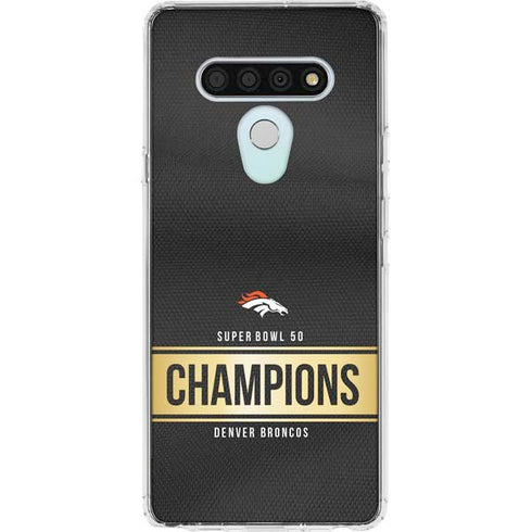 NFL Denver Broncos Super Bowl 50 Champions Black LG Stylo 6 Clear Case