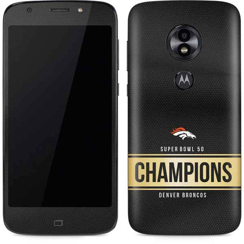 NFL Denver Broncos Super Bowl 50 Champions Black Moto E5 Play Skin