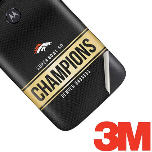 NFL Denver Broncos Super Bowl 50 Champions Black Moto E5 Play Skin