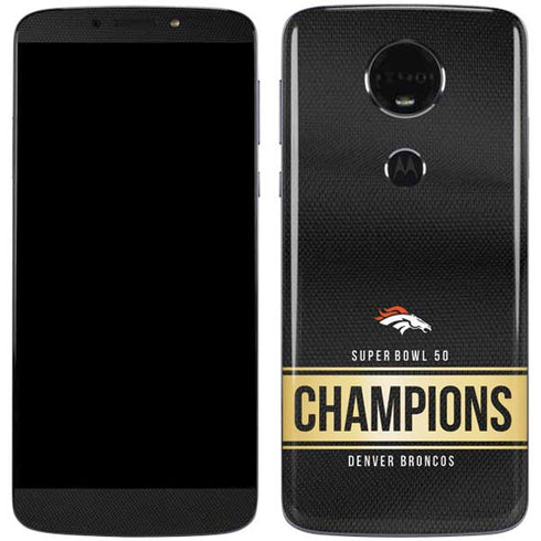 NFL Denver Broncos Super Bowl 50 Champions Black Moto E5 Plus Skin