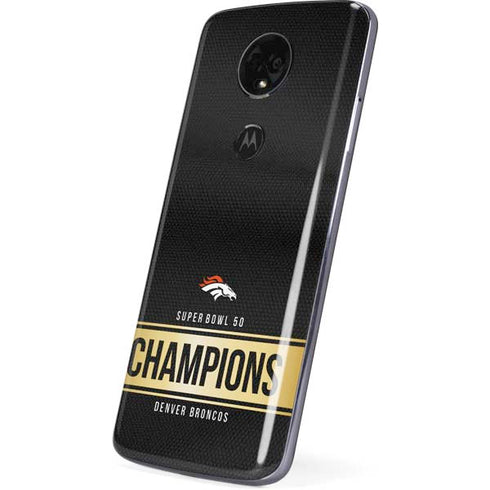 NFL Denver Broncos Super Bowl 50 Champions Black Moto E5 Plus Skin