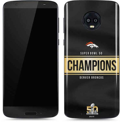 NFL Denver Broncos Super Bowl 50 Champions Black Moto G6 Skin