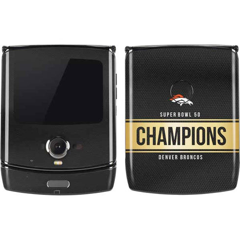 NFL Denver Broncos Super Bowl 50 Champions Black Motorola RAZR Skin