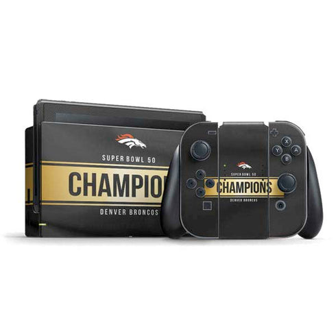 NFL Denver Broncos Super Bowl 50 Champions Black Nintendo Switch Bundle Skin