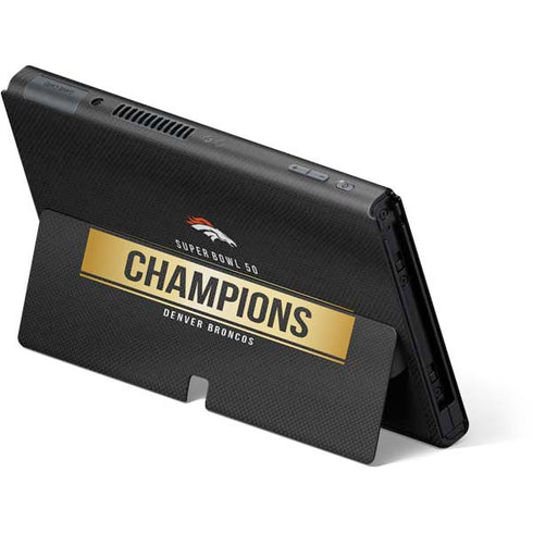 NFL Denver Broncos Super Bowl 50 Champions Black Nintendo Switch OLED (2021) Skin