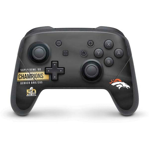 NFL Denver Broncos Super Bowl 50 Champions Black Nintendo Switch Pro Controller Skin
