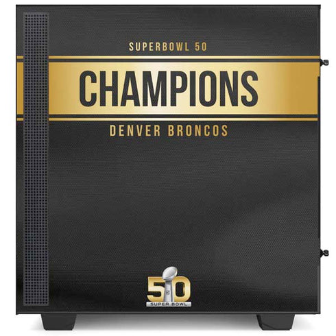 NFL Denver Broncos Super Bowl 50 Champions Black NZXT H510 Compact ATX Mid-Tower Case Skin