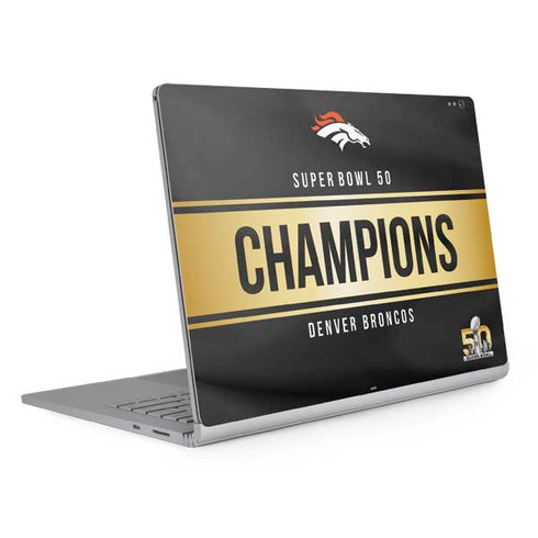 NFL Denver Broncos Super Bowl 50 Champions Black Surface Book 2 13.5in Skin