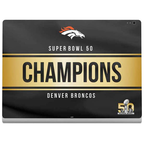 NFL Denver Broncos Super Bowl 50 Champions Black Surface Book 2 13.5in Skin