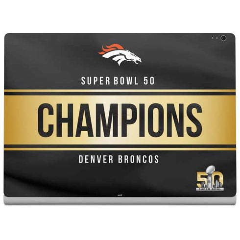 NFL Denver Broncos Super Bowl 50 Champions Black Surface Book 2 15in Skin