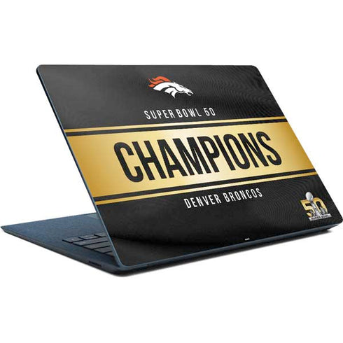 NFL Denver Broncos Super Bowl 50 Champions Black Surface Laptop Skin