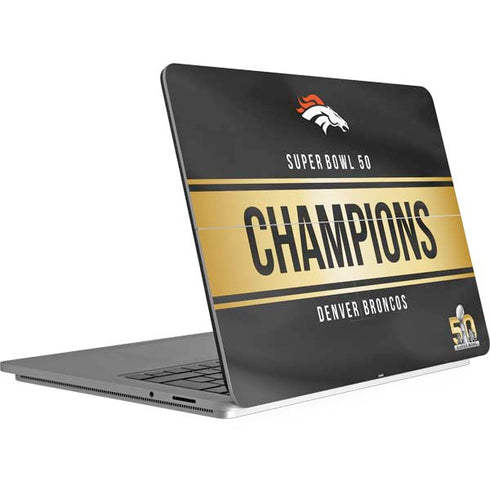 NFL Denver Broncos Super Bowl 50 Champions Black Surface Laptop Studio Skin