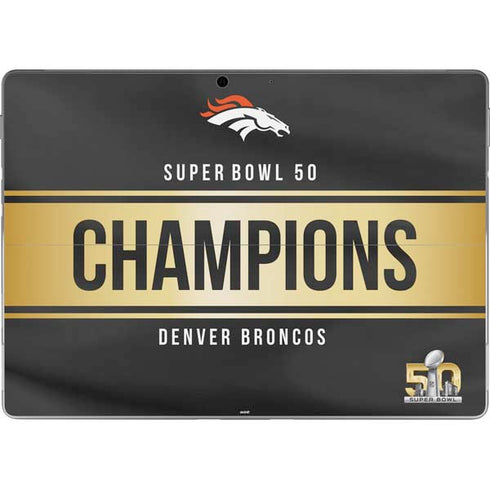 NFL Denver Broncos Super Bowl 50 Champions Black Surface Pro 9 Skin