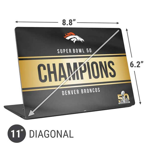 NFL Denver Broncos Super Bowl 50 Champions Black Universal Laptop 11in (8.8 x 6.2in) Skin