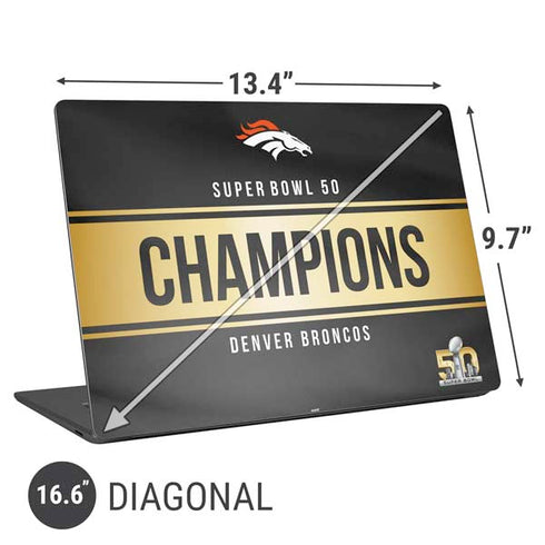 NFL Denver Broncos Super Bowl 50 Champions Black Universal Laptop 16.6in (13.4 x 9.7in) Skin