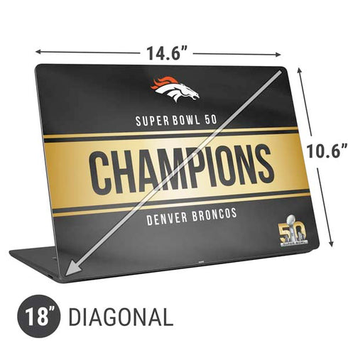 NFL Denver Broncos Super Bowl 50 Champions Black Universal Laptop 18in (14.6 x 10.6in) Skin