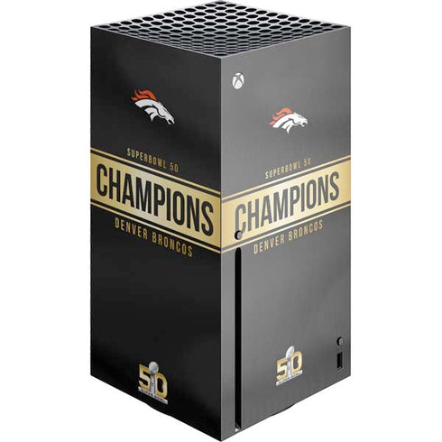NFL Denver Broncos Super Bowl 50 Champions Black Xbox Series X Console Skin