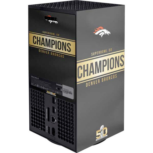 NFL Denver Broncos Super Bowl 50 Champions Black Xbox Series X Console Skin