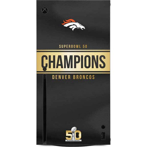 NFL Denver Broncos Super Bowl 50 Champions Black Xbox Series X Console Skin