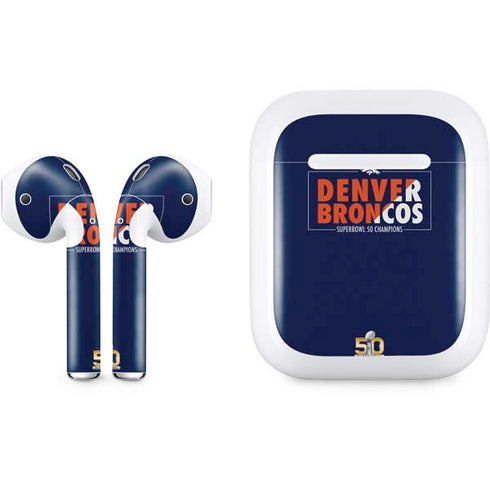 NFL Denver Broncos Super Bowl 50 Champions Bold Apple AirPods Skin