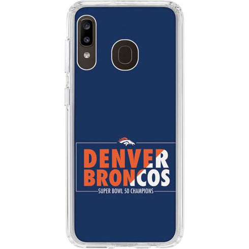 NFL Denver Broncos Super Bowl 50 Champions Bold Galaxy A20 Clear Case