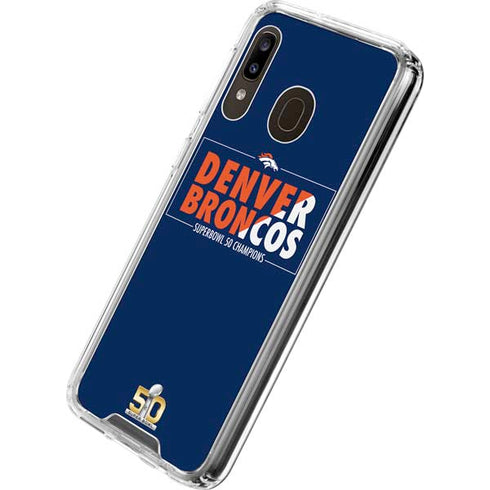 NFL Denver Broncos Super Bowl 50 Champions Bold Galaxy A30 Clear Case