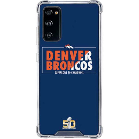 NFL Denver Broncos Super Bowl 50 Champions Bold Galaxy S20 FE Clear Case