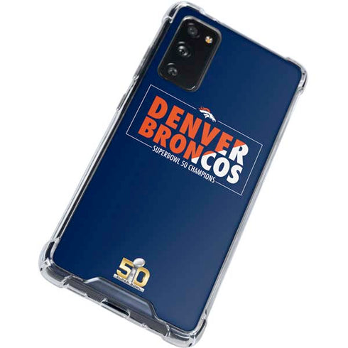 NFL Denver Broncos Super Bowl 50 Champions Bold Galaxy S20 FE Clear Case