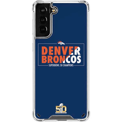 NFL Denver Broncos Super Bowl 50 Champions Bold Galaxy S21 Plus 5G Clear Case