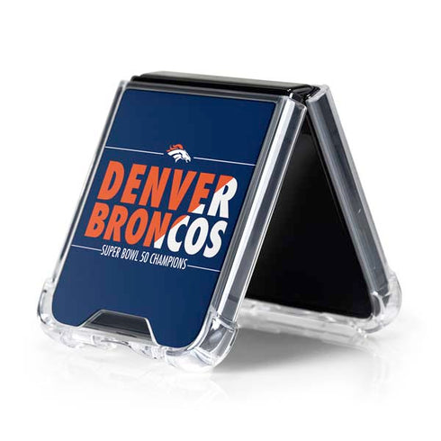 NFL Denver Broncos Super Bowl 50 Champions Bold Galaxy Z Flip5 5G Clear Case