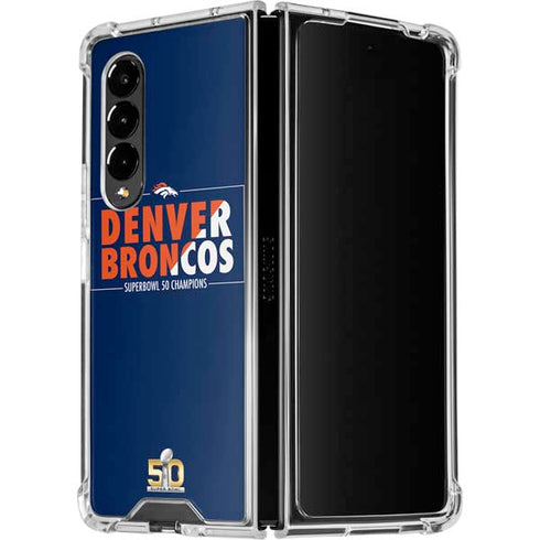 NFL Denver Broncos Super Bowl 50 Champions Bold Galaxy Z Fold4 5G Clear Case