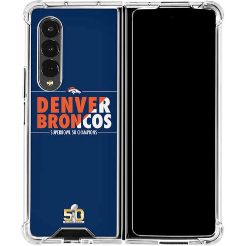 NFL Denver Broncos Super Bowl 50 Champions Bold Galaxy Z Fold4 5G Clear Case