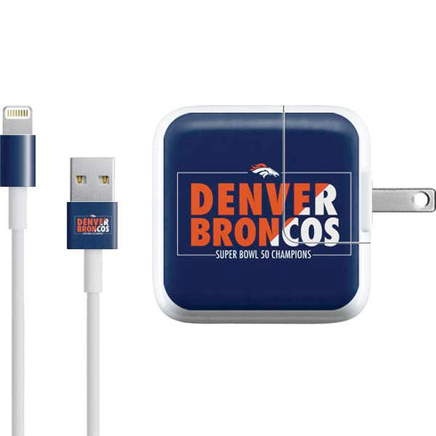 NFL Denver Broncos Super Bowl 50 Champions Bold iPad Charger (10W USB) Skin