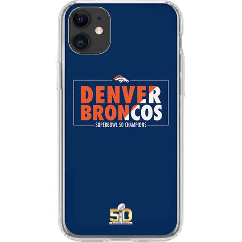 NFL Denver Broncos Super Bowl 50 Champions Bold iPhone 11 Clear Case