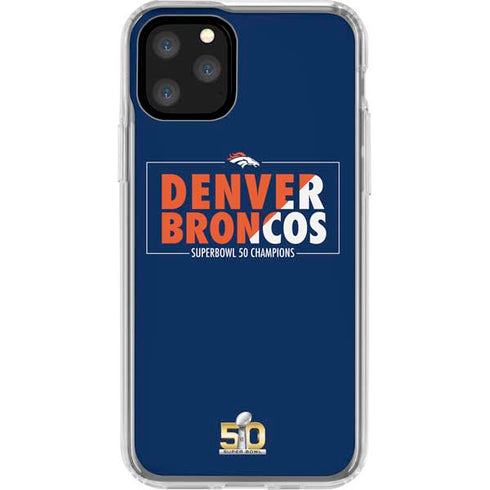 NFL Denver Broncos Super Bowl 50 Champions Bold iPhone 11 Pro Clear Case