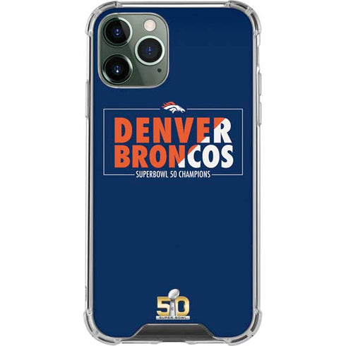 NFL Denver Broncos Super Bowl 50 Champions Bold iPhone 11 Pro Max Clear Case