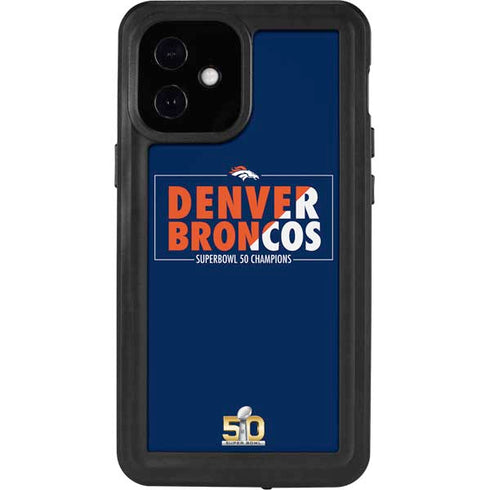 NFL Denver Broncos Super Bowl 50 Champions Bold iPhone 12 Mini Waterproof Case