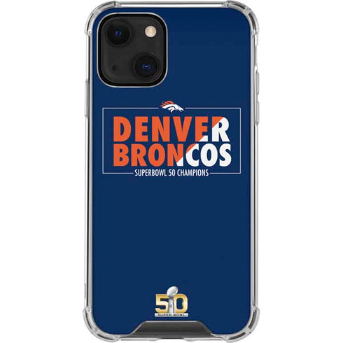 NFL Denver Broncos Super Bowl 50 Champions Bold iPhone 13 Clear Case