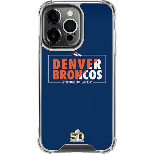 NFL Denver Broncos Super Bowl 50 Champions Bold iPhone 13 Pro Clear Case