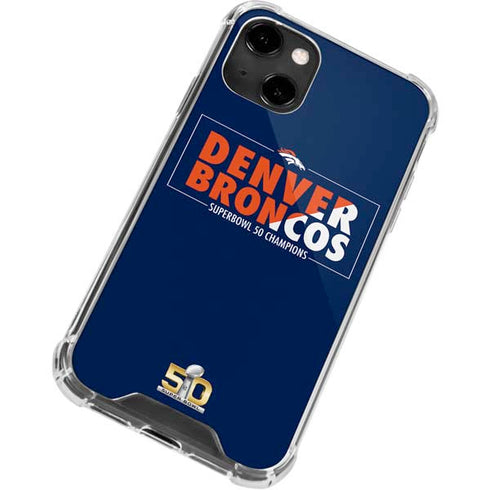 NFL Denver Broncos Super Bowl 50 Champions Bold iPhone 14 Clear Case